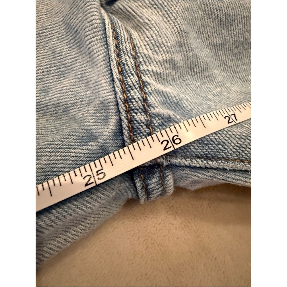 Levi's Ribcage Straight Jeans 27 High Rise Light Wash Ankle Cropped Button Fly - Picture 12 of 13